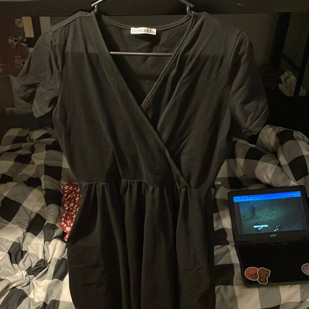 Long Crosstop black dress